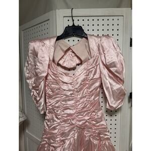 Vintage 1980s Gunne Sax Blush Pink Satin Prom/Formal Dress Size 5/6